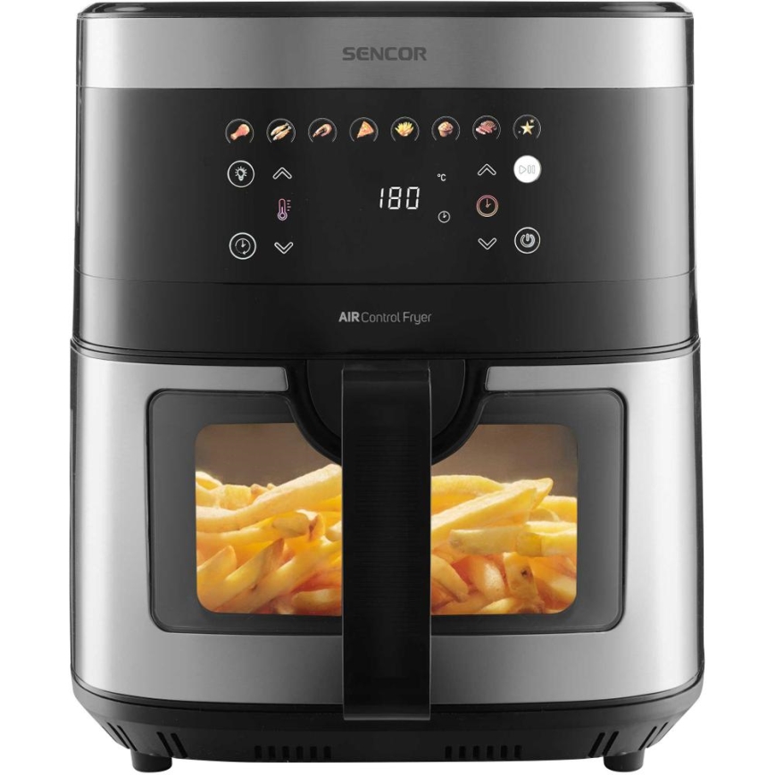 Sencor - Φριτέζα θερμού αέρα 9 l 1700W/230V μαύρο/ματ χρώμιο