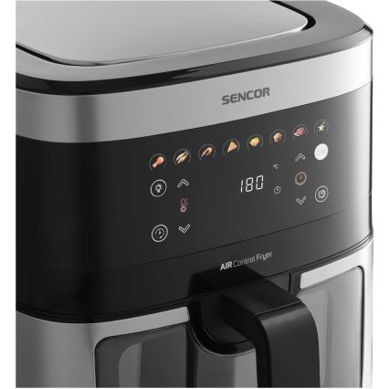 Sencor - Φριτέζα θερμού αέρα 9 l 1700W/230V μαύρο/ματ χρώμιο