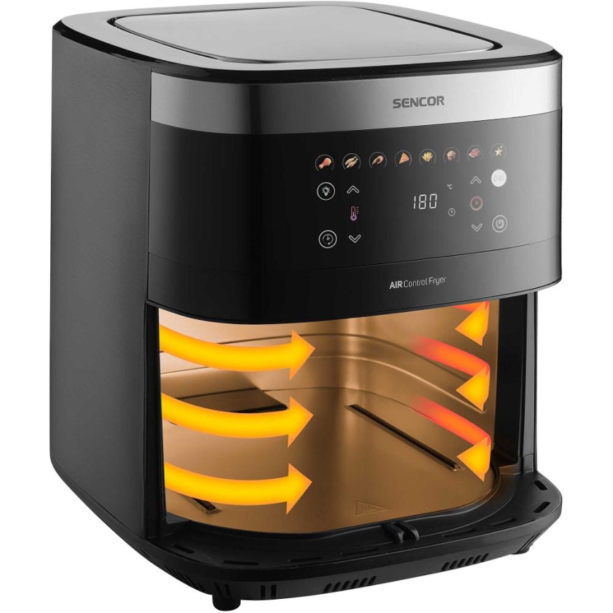 Sencor - Φριτέζα θερμού αέρα 9 l 1700W/230V μαύρο/ματ χρώμιο