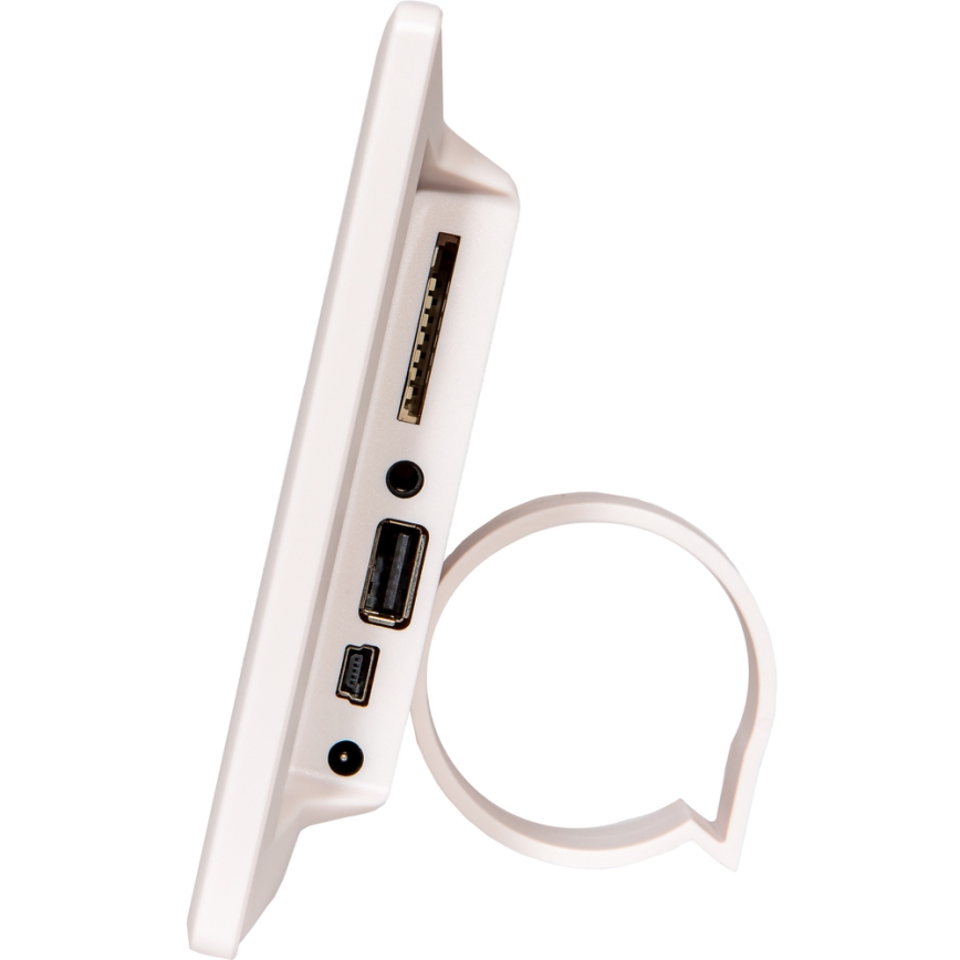 Sencor - Ψηφιακή κορνίζα φωτογραφιών 7 με ηχείο 230V λευκή + τηλεχειριστήριο