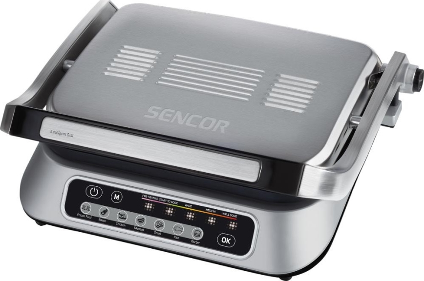 Sencor - Ψησταριά/Γκριλιέρα 2100W/230V ματ χρώμιο