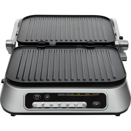 Sencor - Ψησταριά/Γκριλιέρα 2100W/230V ματ χρώμιο
