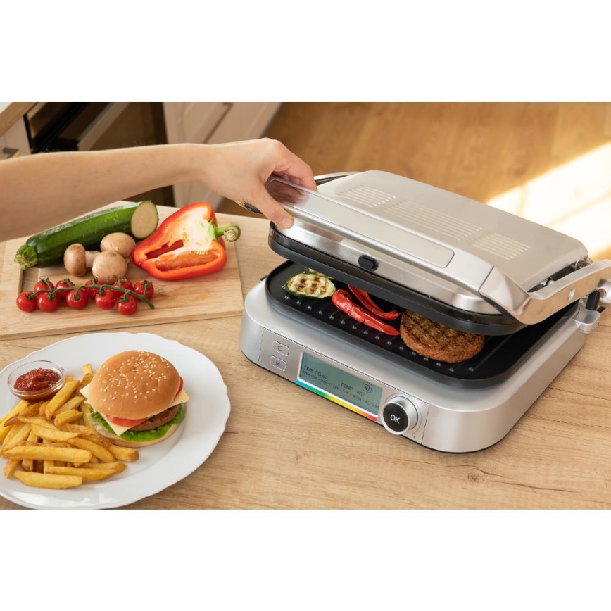 Sencor - Ψησταριά/Γκριλιέρα 2100W/230V ματ χρώμιο