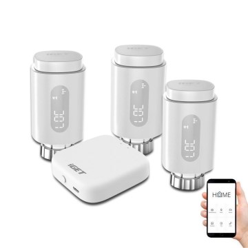 SET 3x Smart θερμοστατικές κεφαλές + smart συσκευή gateway GW1 Wi-Fi Zigbee