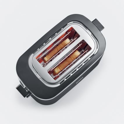 Severin AT 9264 - Φρυγανιέρα για 2 φέτες, 800 W/230 V, ανοξείδωτο ατσάλι/μαύρο