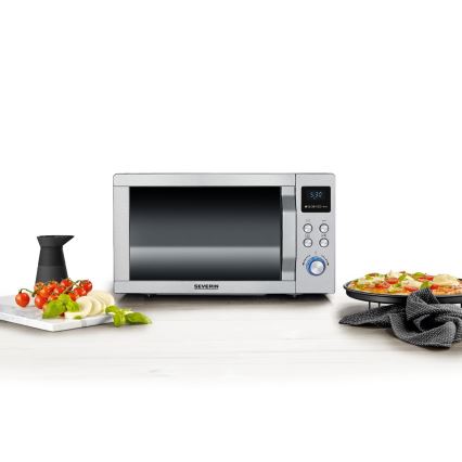 Severin MW 7774 - Φούρνος μικροκυμάτων 3-σε-1 1950W/230V 25 l ανοξείδωτος