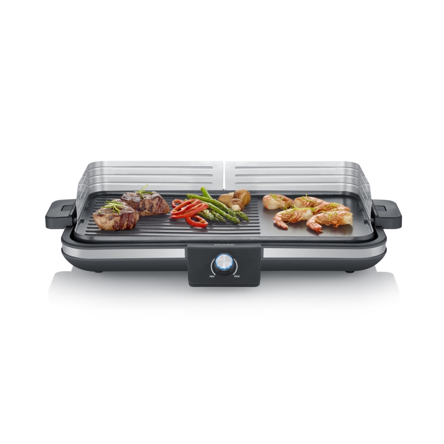 Severin PG 8564 - Επιτραπέζιο ηλεκτρικό γκριλ 2300W/230V 50x30 cm μαύρο