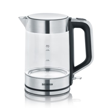 Severin WK 3420 - Ηλεκτρικός βραστήρας 1,7 l 2200W/230V, ανοξείδωτος με γυάλινο δοχείο