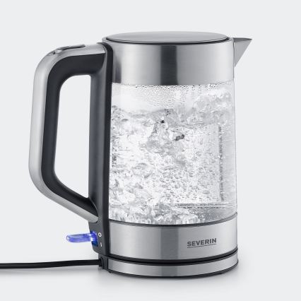 Severin WK 3420 - Ηλεκτρικός βραστήρας 1,7 l 2200W/230V, ανοξείδωτος με γυάλινο δοχείο
