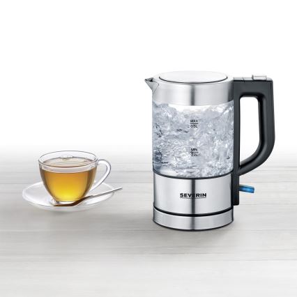 Severin WK 3472 - Γρήγορος ηλεκτρικός βραστήρας 0,5 l 1100W/230V ανοξείδωτος χάλυβας/γυαλί