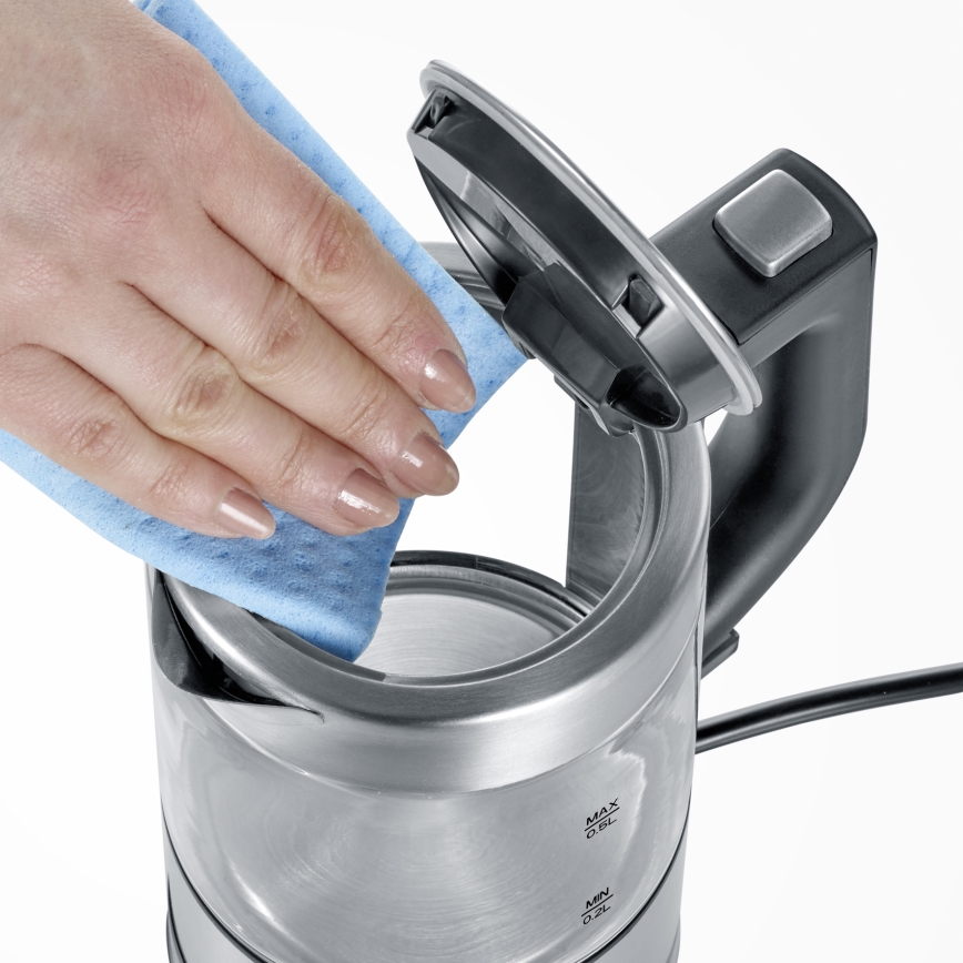 Severin WK 3472 - Γρήγορος ηλεκτρικός βραστήρας 0,5 l 1100W/230V ανοξείδωτος χάλυβας/γυαλί