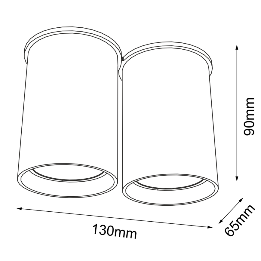 Shilo - Σποτ με 2 φώτα 2xGU10/15W/230V 9 cm μαύρο