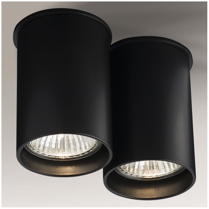 Shilo - Σποτ με 2 φώτα 2xGU10/15W/230V 9 cm μαύρο