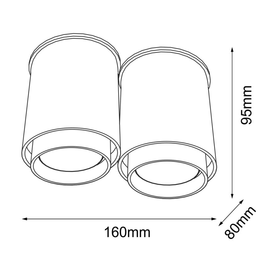 Shilo - Σποτ 2xGU10/15W/230V μαύρο