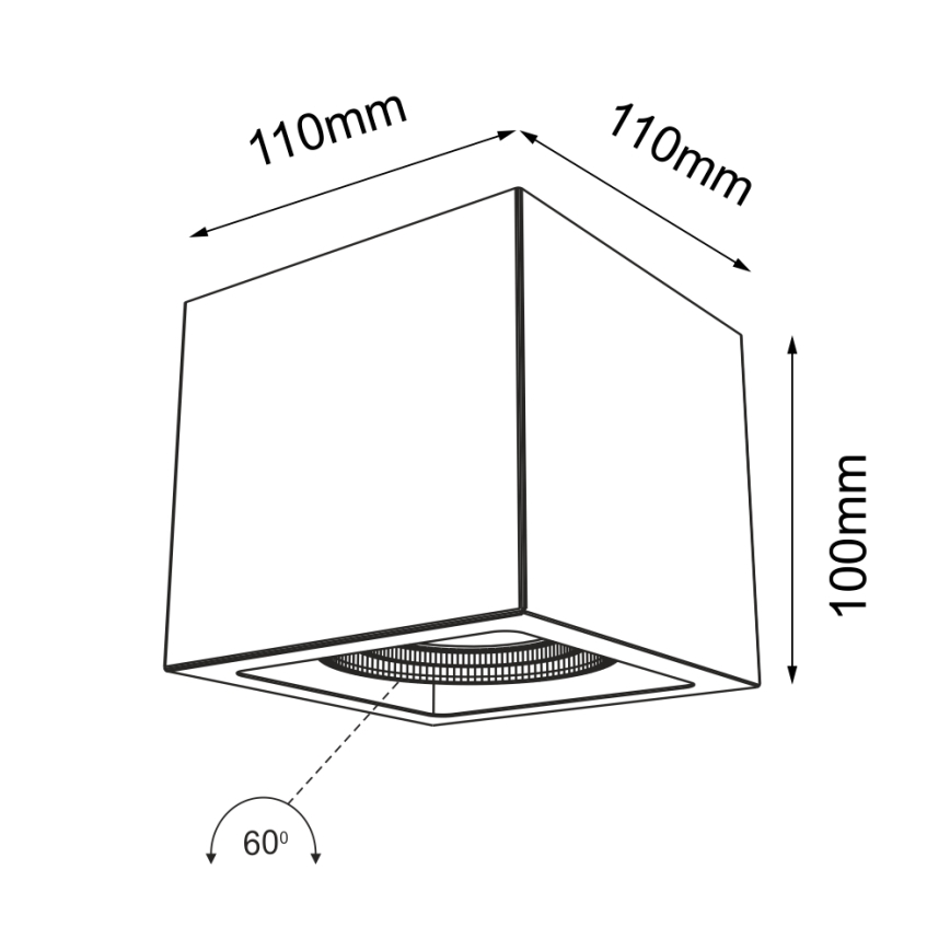 Shilo - Σποτ 1xGU10/15W/230V μαύρο