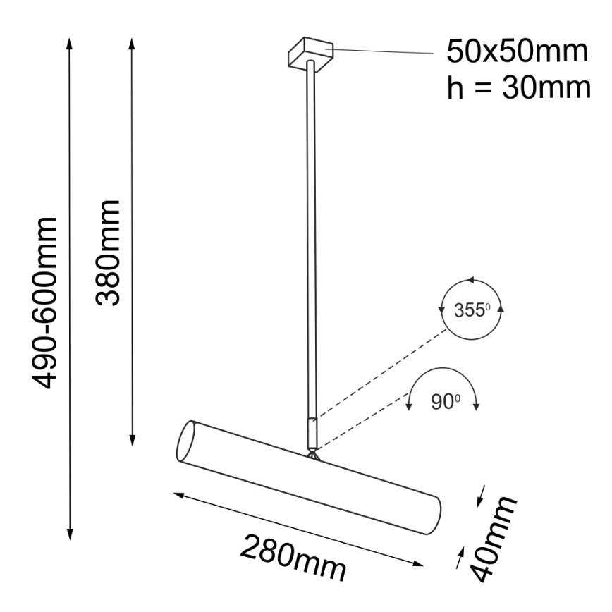 Shilo - Μονόφωτο φωτιστικό οροφής 1xGU10-MR11/15W/230V μαύρο
