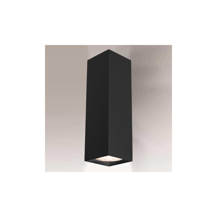 Shilo - Φωτιστικό τοίχου 2xGU10/15W/230V μαύρο