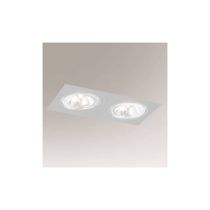 Shilo - Χωνευτό φωτιστικό 2xGU10/15W/230V λευκό