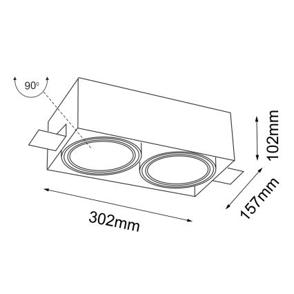 Shilo - Χωνευτό φωτιστικό 2xGU10/15W/230V λευκό