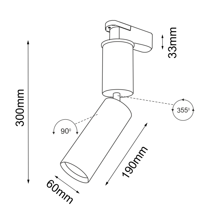 Shilo - Σποτ για σύστημα ράγας 1xGU10/15W/230V λευκό