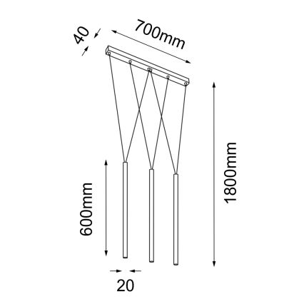 Shilo - Πολύφωτο ράγα 3xG9/10W/230V