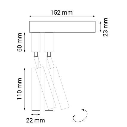 Shilo - Σποτ τοίχου 2xG9/10W/230V μαύρο