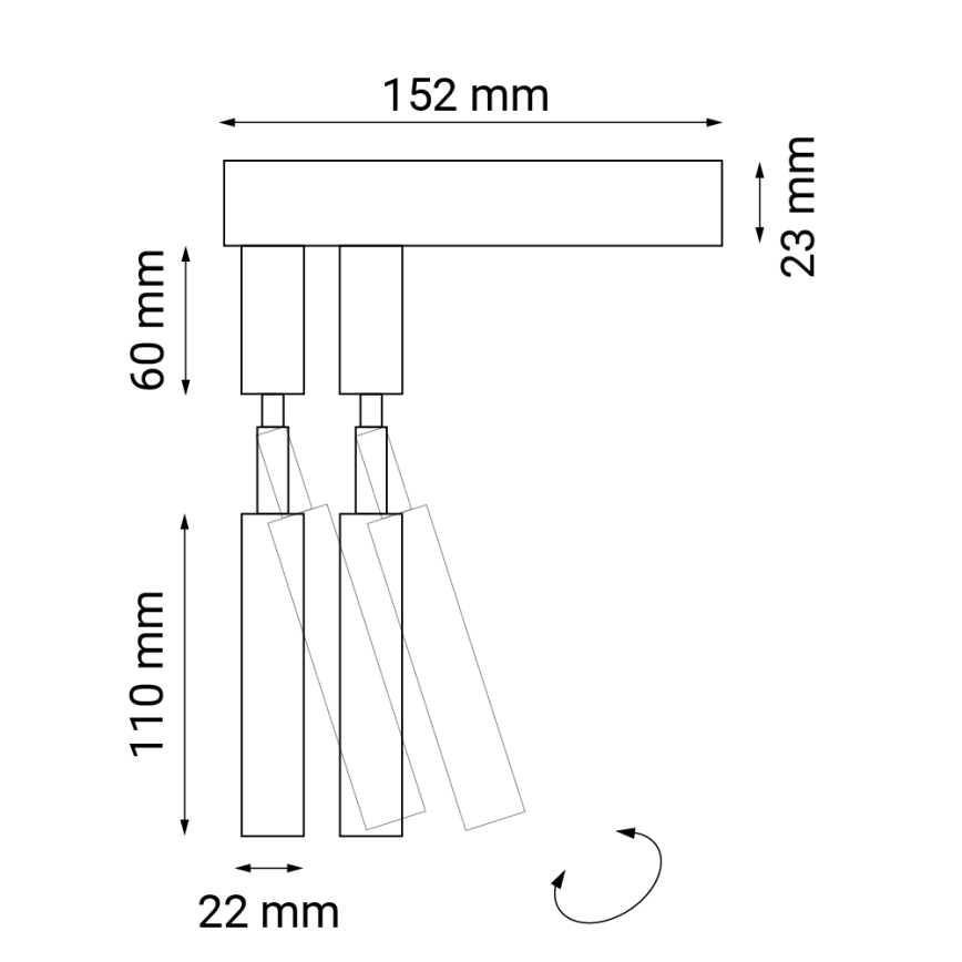 Shilo - Σποτ τοίχου 2xG9/10W/230V μαύρο
