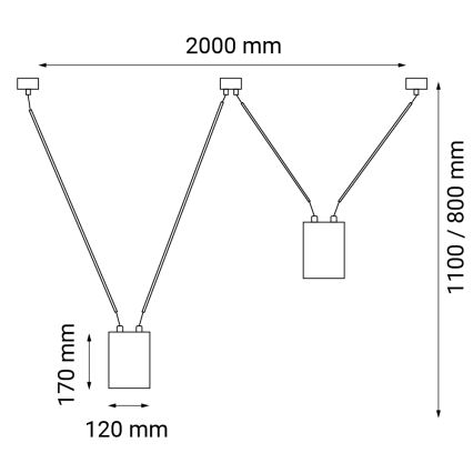 Shilo - Κρεμαστό φωτιστικό οροφής 2xGU10/15W/230V spider μαύρο