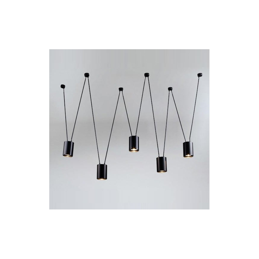 Shilo - Κρεμαστό φωτιστικό οροφής 5xGU10/15W/230V spider μαύρο