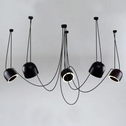 Shilo - Κρεμαστό φωτιστικό οροφής 5xE14/15W/230V spider μαύρο