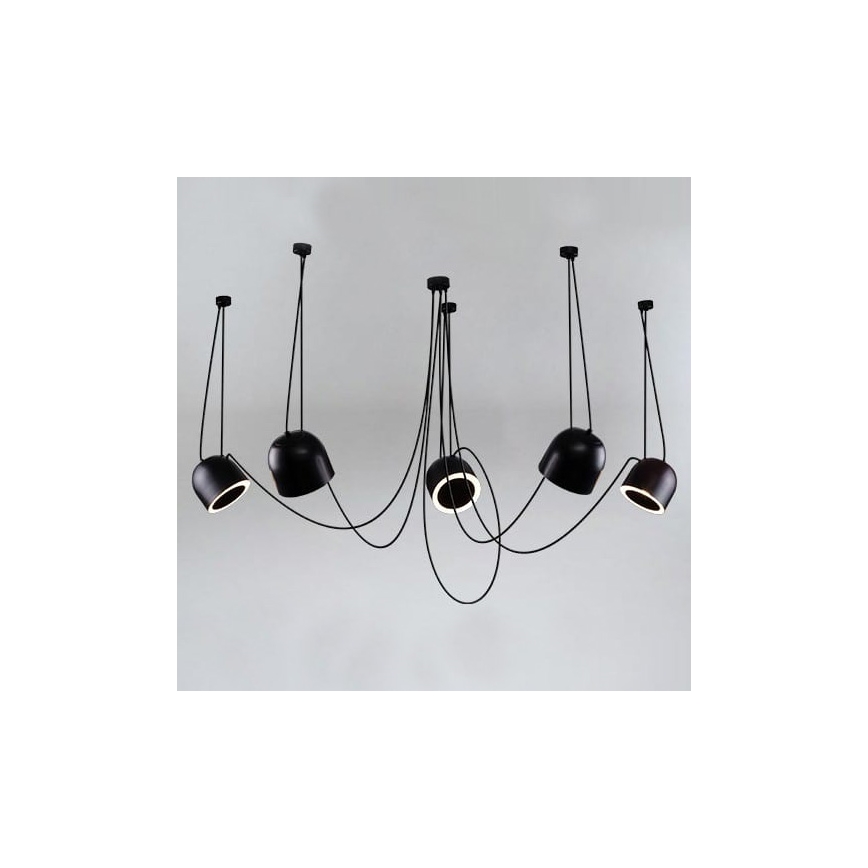 Shilo - Κρεμαστό φωτιστικό οροφής 5xE14/15W/230V spider μαύρο