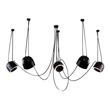 Shilo - Κρεμαστό φωτιστικό οροφής 5xE14/15W/230V spider μαύρο