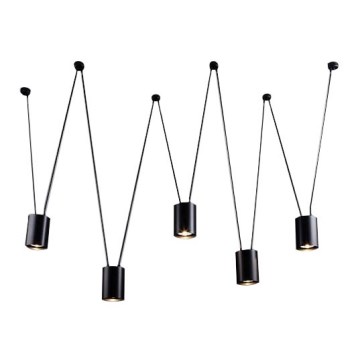 Shilo - Κρεμαστό φωτιστικό οροφής 5xGU10/15W/230V spider μαύρο