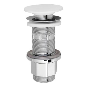 Silfra - Βαλβίδα νιπτήρα, διάμ. 6,7 cm, λευκό/γυαλιστερό χρώμιο