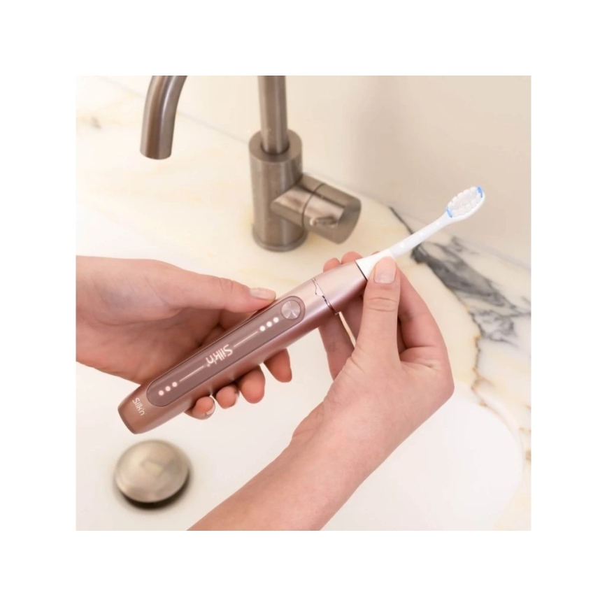 Silk’n - Ηχητική οδοντόβουρτσα με δόνηση SONIC YOU 3350 mAh IPX7 ροζ χρυσό