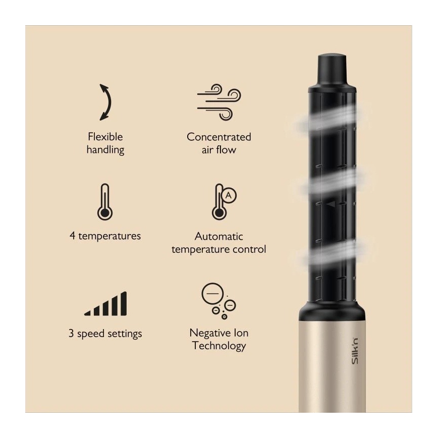 Silk’n - Σεσουάρ μαλλιών SILKYAIR FLEX 230V μαύρο/χρυσό