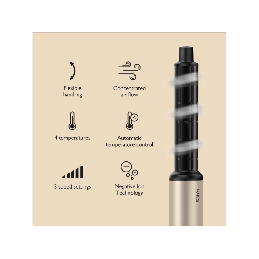 Silk’n - Πιστολάκι μαλλιών SILKYAIR FLEX 230V μαύρο/χρυσό