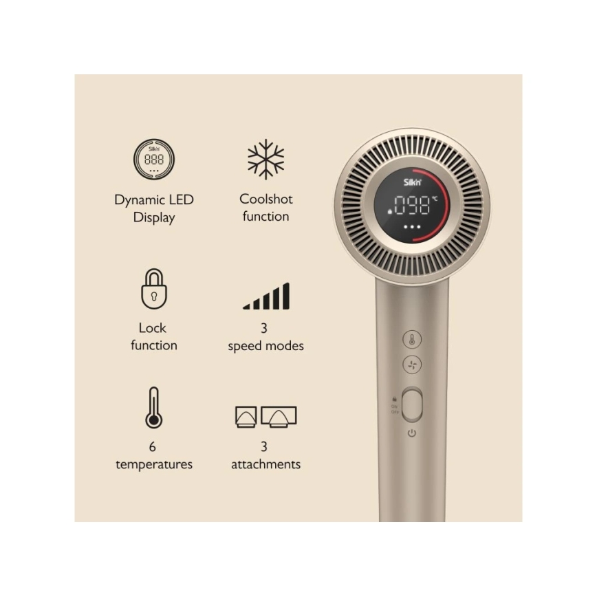 Silk’n - Πιστολάκι μαλλιών SILKYAIR PRO 1600W/230V χρυσό