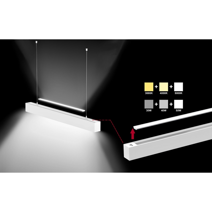 Sinclair - LED Οροφιαίο φωτιστικό LSM LED/40W/230V 3000K/4000K/5000K 120 εκ ασημί