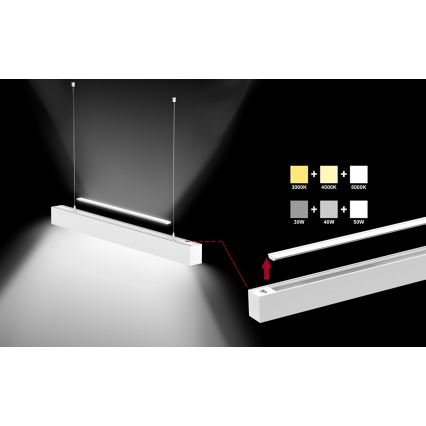 Sinclair - Φωτιστικό οροφής LED LSM LED/40W/230V 3000K/4000K/5000K 120 cm ασήμι