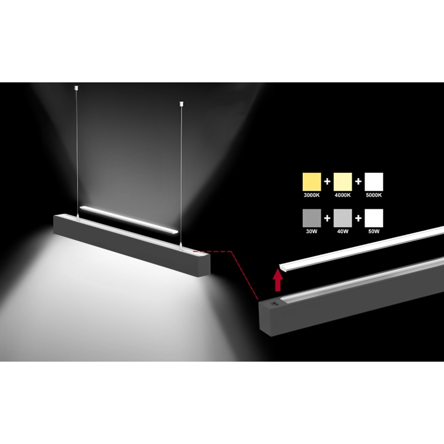 Sinclair - Φωτιστικό οροφής LED LSM LED/40W/230V 3000K/4000K/5000K 120 cm μαύρο