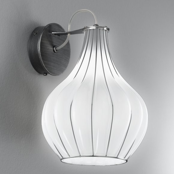 SIRU - Λάμπα τοίχου AURIGA 1xG9/30W/230V ματ χρώμιο/λευκό Venetian Γυαλί