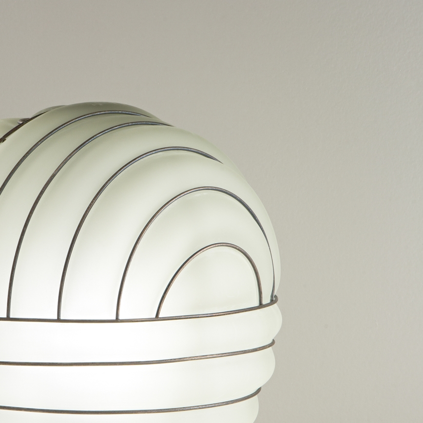 SIRU - Eπιτραπέζια λάμπα CARTESIO 1xE27/60W/230V καφέ/λευκό Venetian Γυαλί