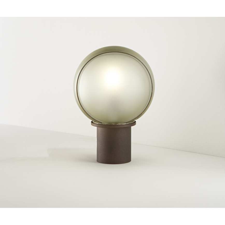 SIRU - Eπιτραπέζια λάμπα FLORET 1xE14/40W/230V καφέ/γκρι Venetian Γυαλί