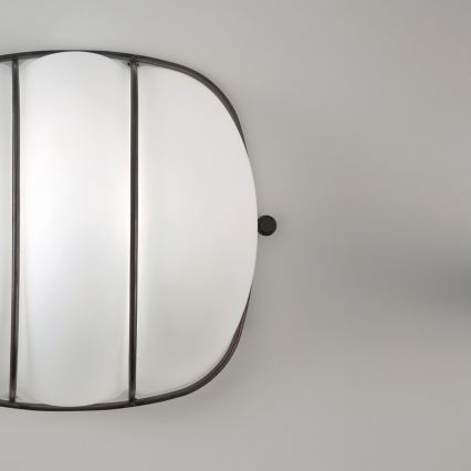 SIRU - Φωτιστικό τοίχου CAGE 1xGX53/10W/230V 20 cm μαύρο/λευκό Venetian Γυαλί