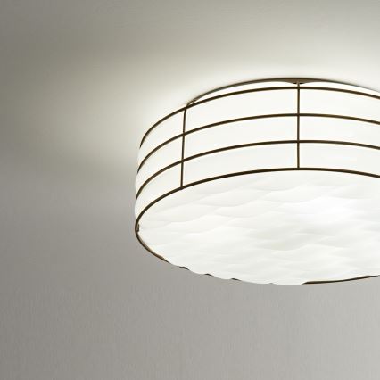 SIRU - Φωτιστικό οροφής TAMIS 3xE14/40W/230V μαύρο/λευκό Venetian Γυαλί