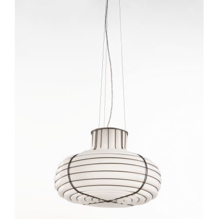 SIRU - Κρεμαστό φωτιστικό οροφής CHAPEAU 2xE14/40W/230V ματ χρώμιο/λευκό Venetian Γυαλί