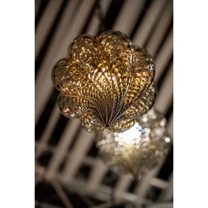 SIRU - Κρεμαστό φωτιστικό οροφής GOCCIA 1xE27/60W/230V διάμετρος 25 cm μπεζ/καφέ Venetian Γυαλί