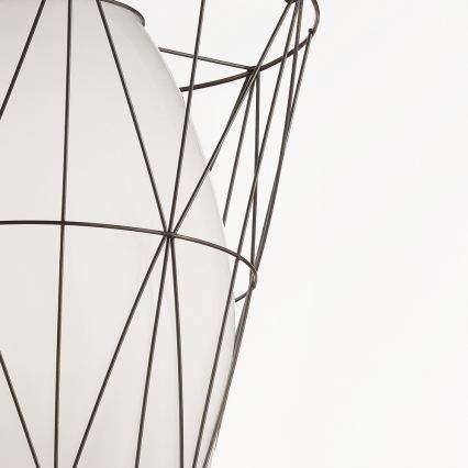 SIRU - Κρεμαστό φωτιστικό οροφής SEGNI 1xE27/60W/230V μαύρο/λευκό Venetian Γυαλί