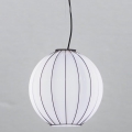 SIRU - Κρεμαστό φωτιστικό οροφής SFERA 1xE27/60W/230V διάμετρος 32 cm μαύρο/λευκό Venetian Γυαλί